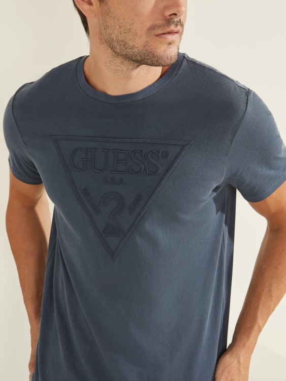 Guess лого триъгълник тениска синьо