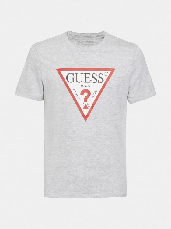 Guess сив триъгълник лого тениска нова тенденция