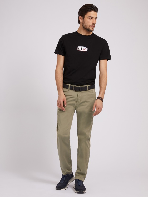 тениска с предно лого Guess Black нова тенденция