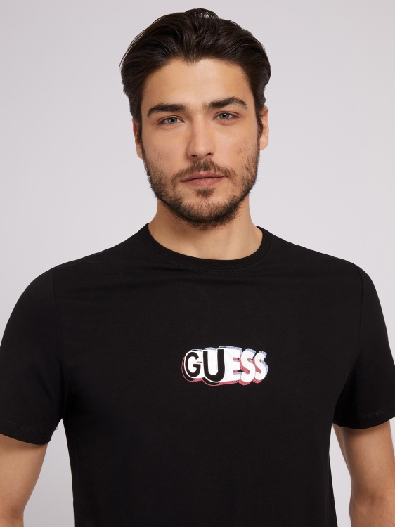тениска с предно лого Guess Black нова тенденция