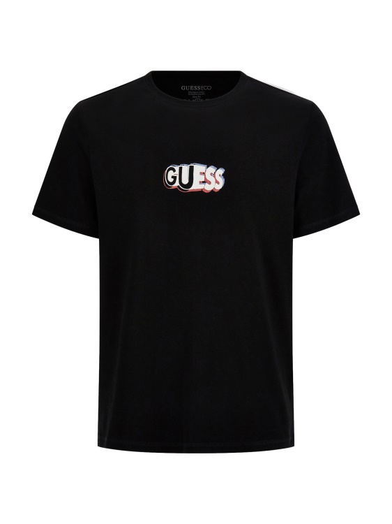 тениска с предно лого Guess Black нова тенденция