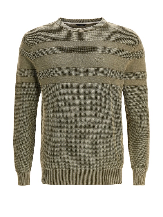 зелен раиран пуловер предположение