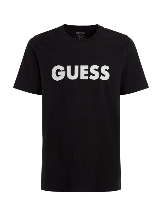 черна тениска с предно лого на Guess