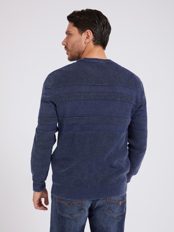 Guess раиран пуловер тъмно син