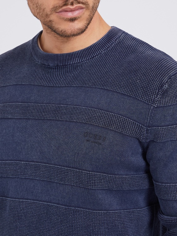 Guess раиран пуловер тъмно син