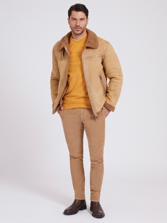 яке Guess Faux Shearling бежово