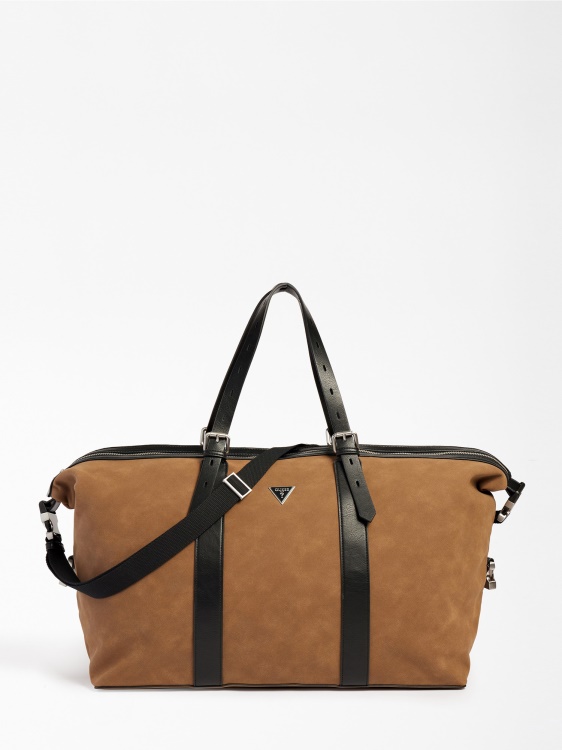 Wanderluxe велурена уикенд чанта кафяв Guess