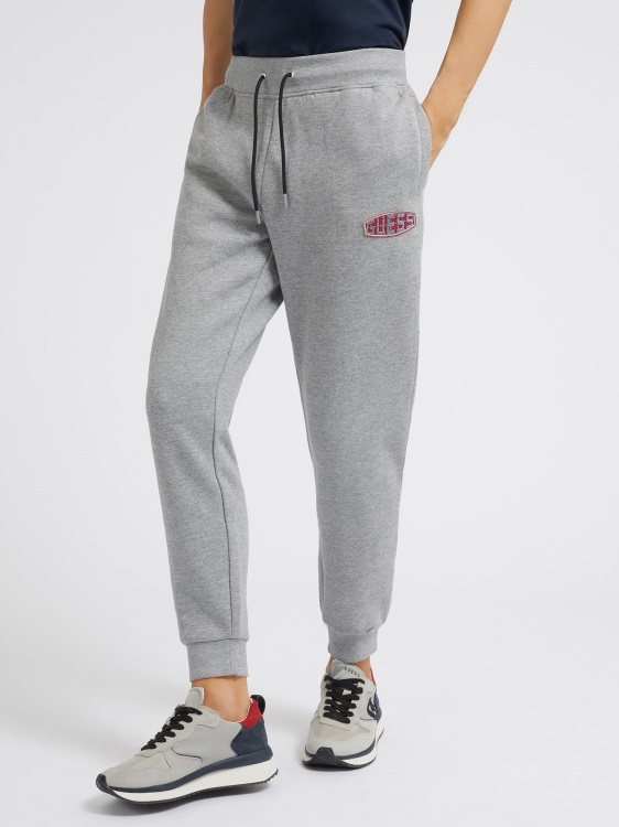 сив панталон за джогинг с кръпка с лого Guess