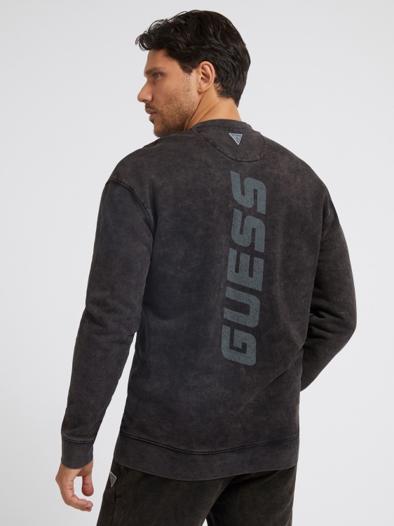 суичър с избелен ефект черен Guess