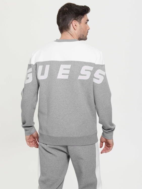 суичър с лого на гръб за гмуркане, сив Guess