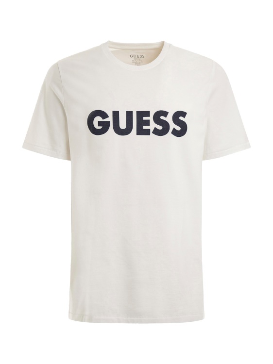 предна бяла тениска с лого Guess