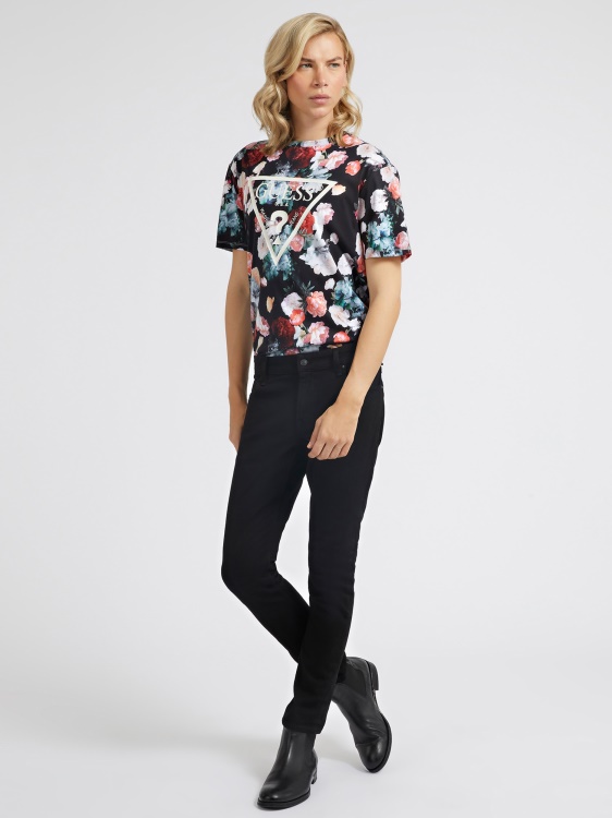 тениска с флорални щампи бяла Multi Guess