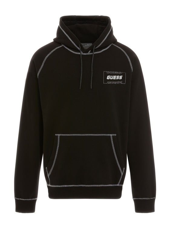 черен преден суичър с лого Guess