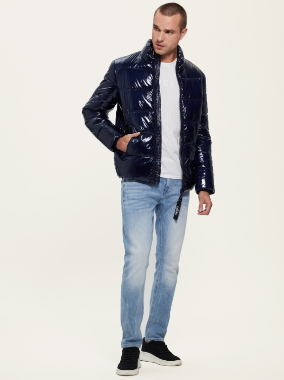 течен ефект син пуфър Guess