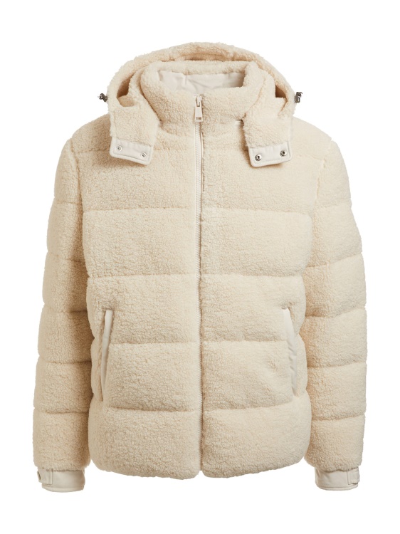 пуфър от изкуствена кожа Guess бял