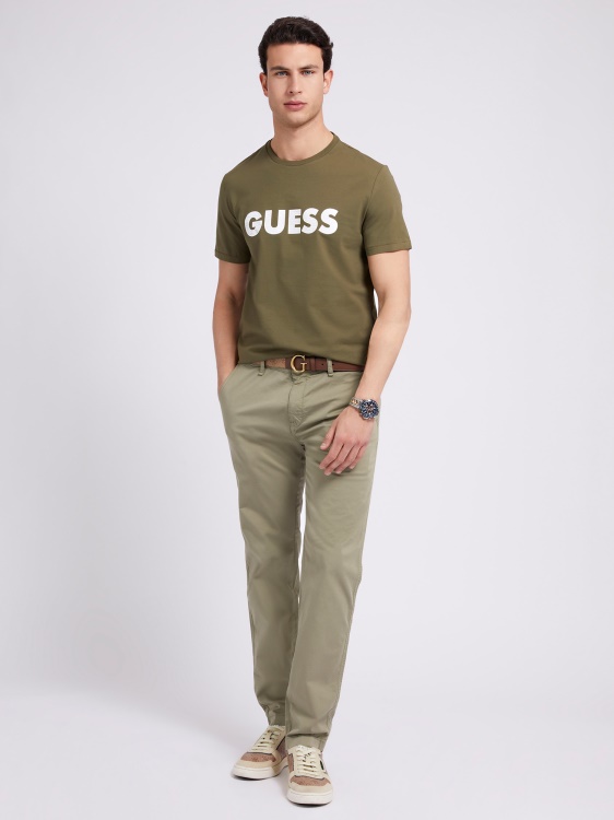 Guess тениска с предно лого зелена нова тенденция