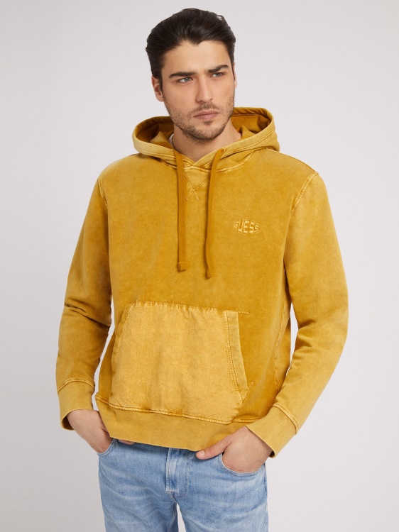 суичър с предни джобове жълт Guess
