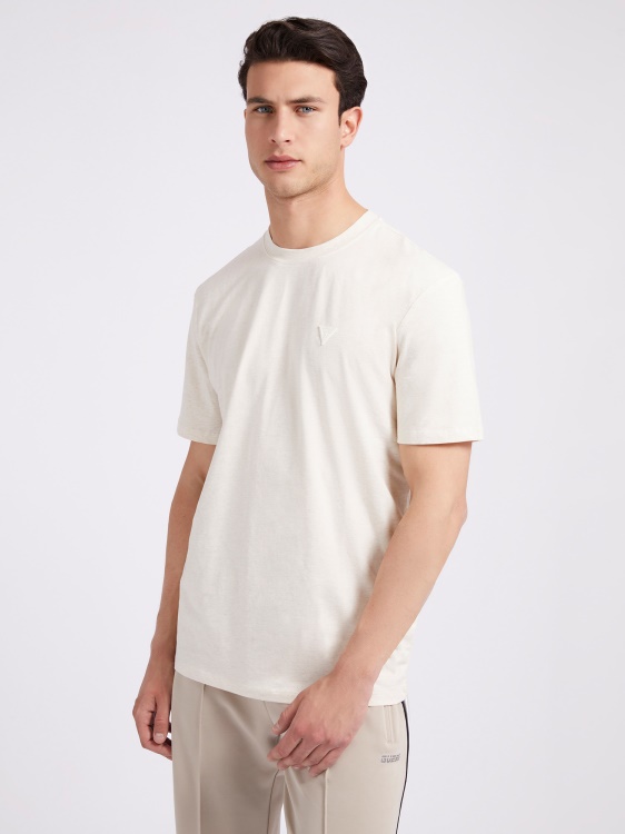 бяла многостранна тениска с лого Guess
