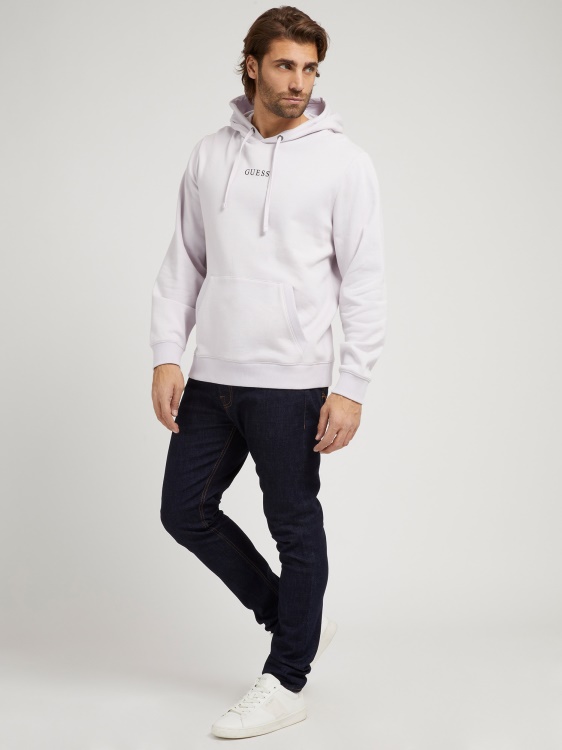 лилав суичър с качулка с лого Guess