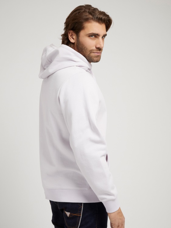 лилав суичър с качулка с лого Guess