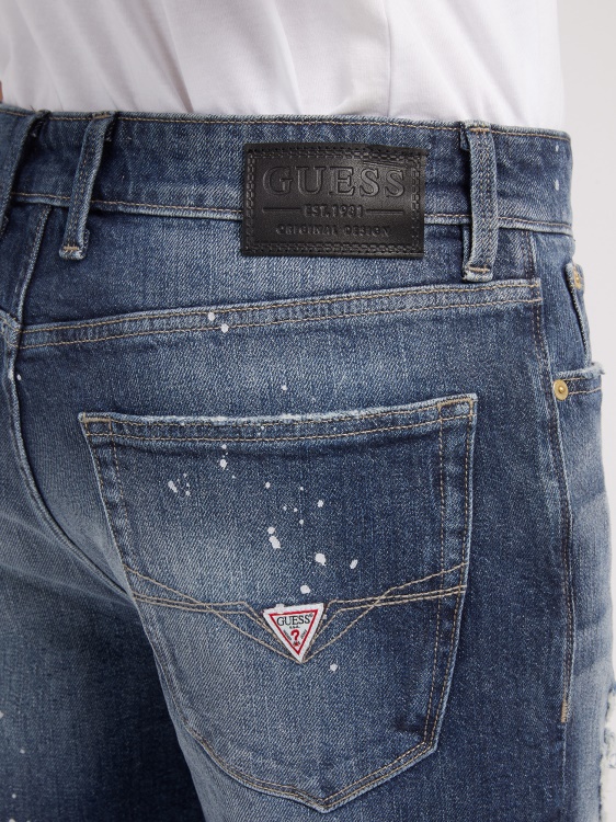 ожулвания дънкови къси панталони син Guess