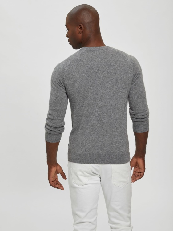 кашмирен пуловер Guess сив