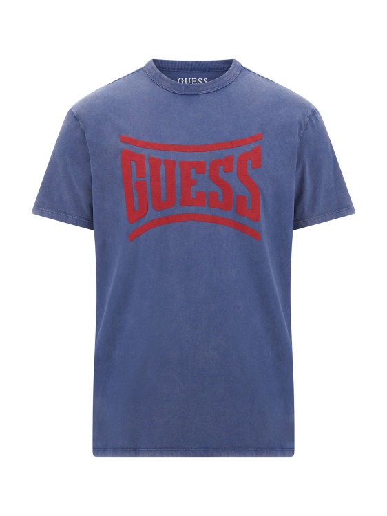 тениска с предно лого Guess Blue нова тенденция