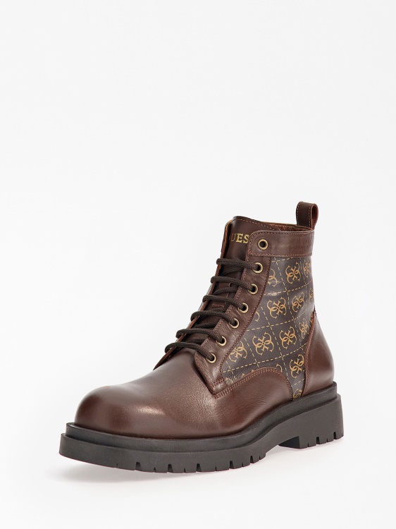 кафяви бойни ботуши с лого Pisa 4g Guess