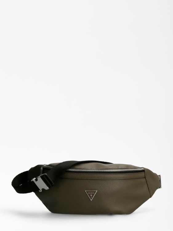 сива чанта за колан Certosa Saffiano Guess