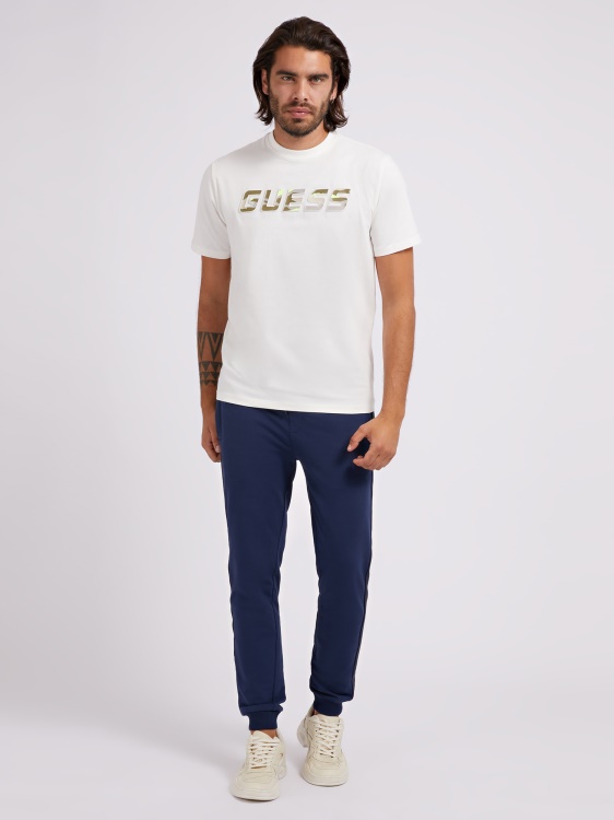 Guess ново предно лого тениска бяла тенденция
