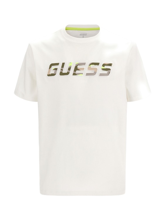 Guess ново предно лого тениска бяла тенденция