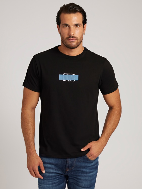 предна тениска с лого Guess черна