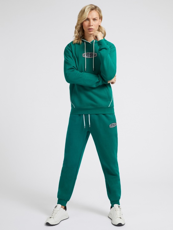 зелен суичър с предно лого Guess