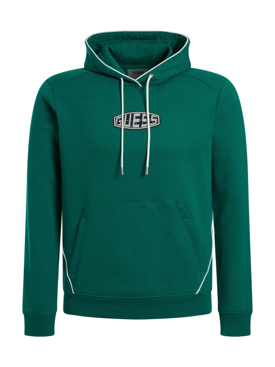 зелен суичър с предно лого Guess