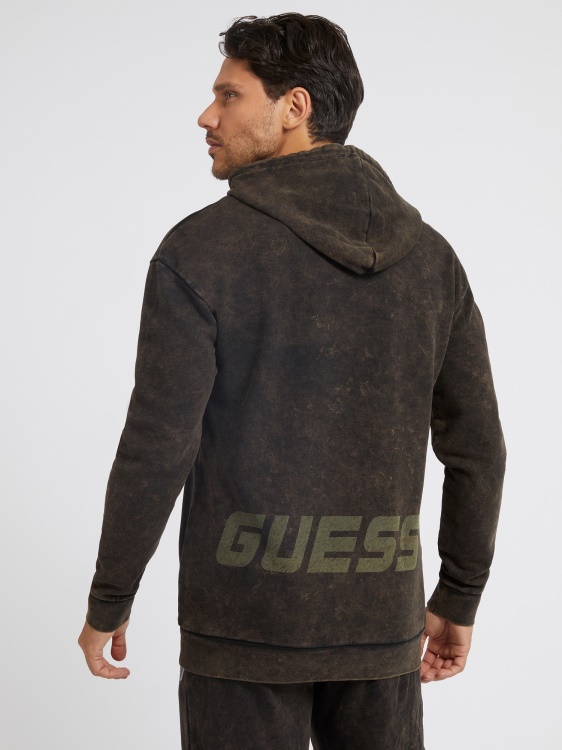 зелен избелен суичър с ефект Guess