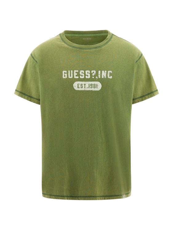 Guess нова зелена тениска с предно лого
