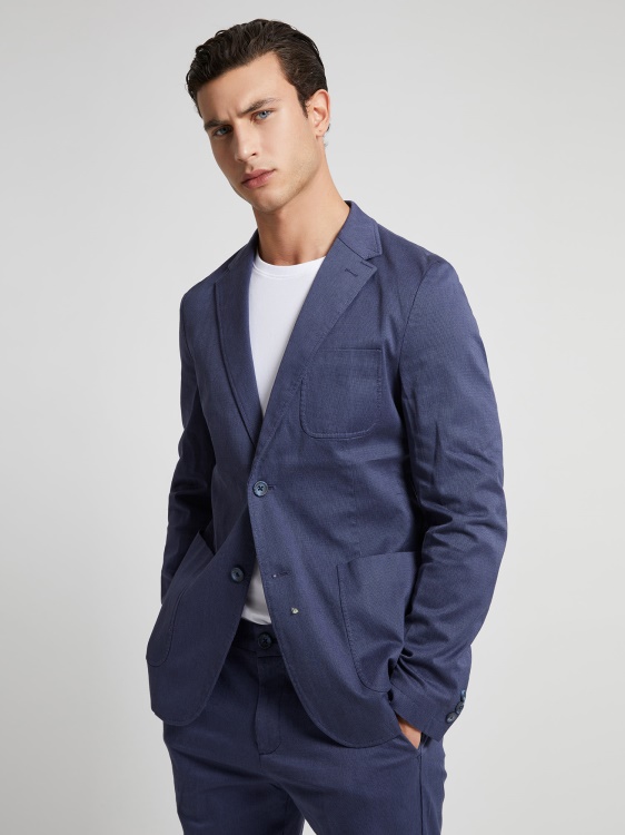 син тънък еластичен памучен блейзър Guess