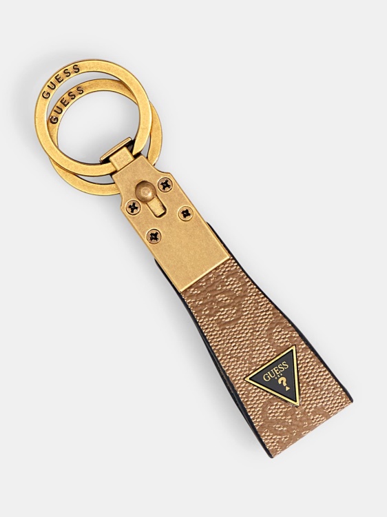 бежов ключодържател с лого Guess Vezzola 4g
