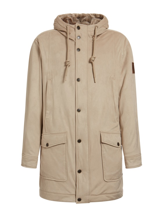 палто от изкуствен велур бежово Guess