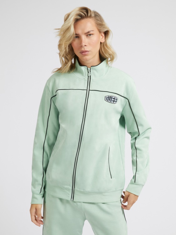 суичър от изкуствен велур Guess Green
