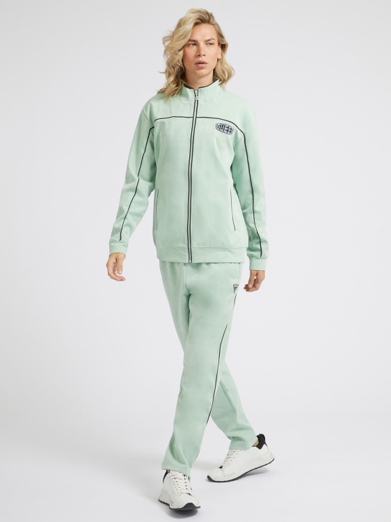 суичър от изкуствен велур Guess Green