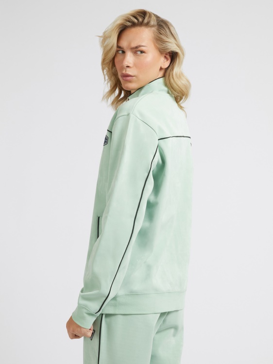 суичър от изкуствен велур Guess Green