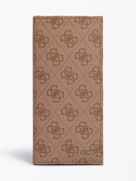 кафяв дълъг портфейл с лого Guess Vezzola 4g