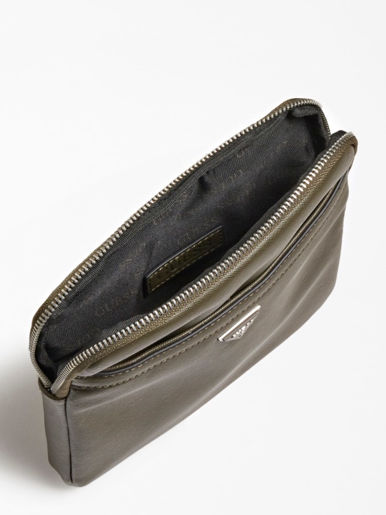 Certosa Saffiano мини чанта през рамо сиво Guess