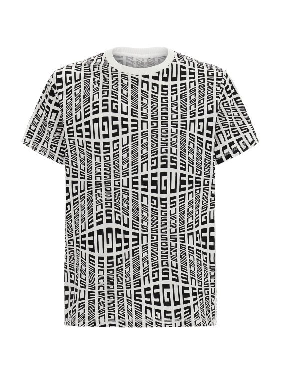цяла тениска с принт Guess бяла мулти