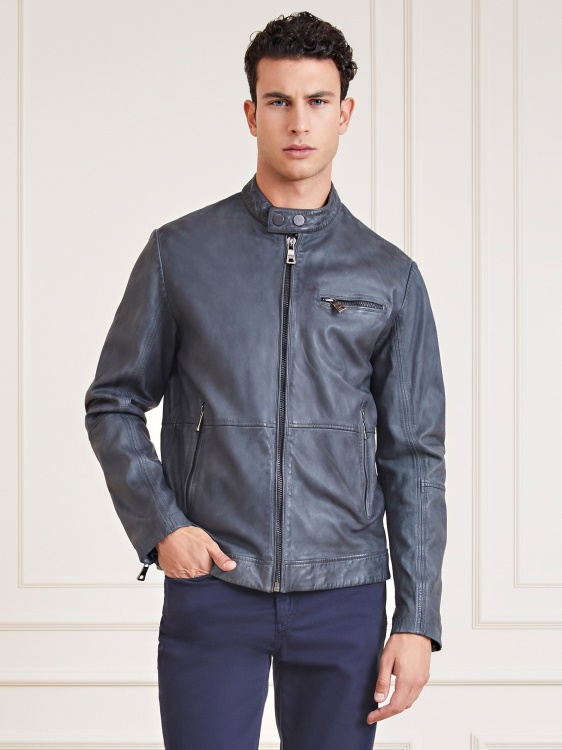 Marciano естествена кожа Biker Guess черен