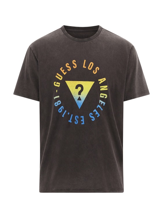 предна тениска с лого Guess черна мулти