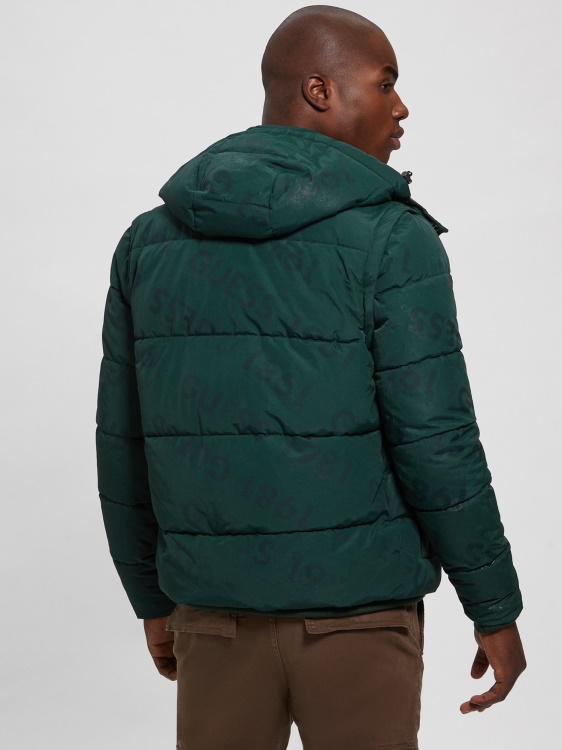 зелен термореактивен пуфър Guess