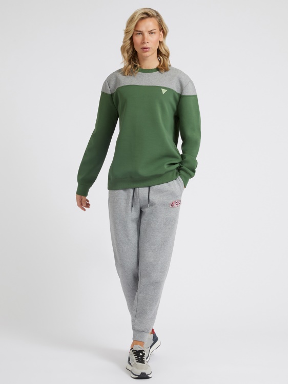 суичър с лого на гръб в зелен цвят Guess