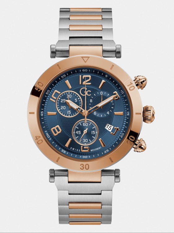 Gc стоманен хронограф часовник Guess сребро